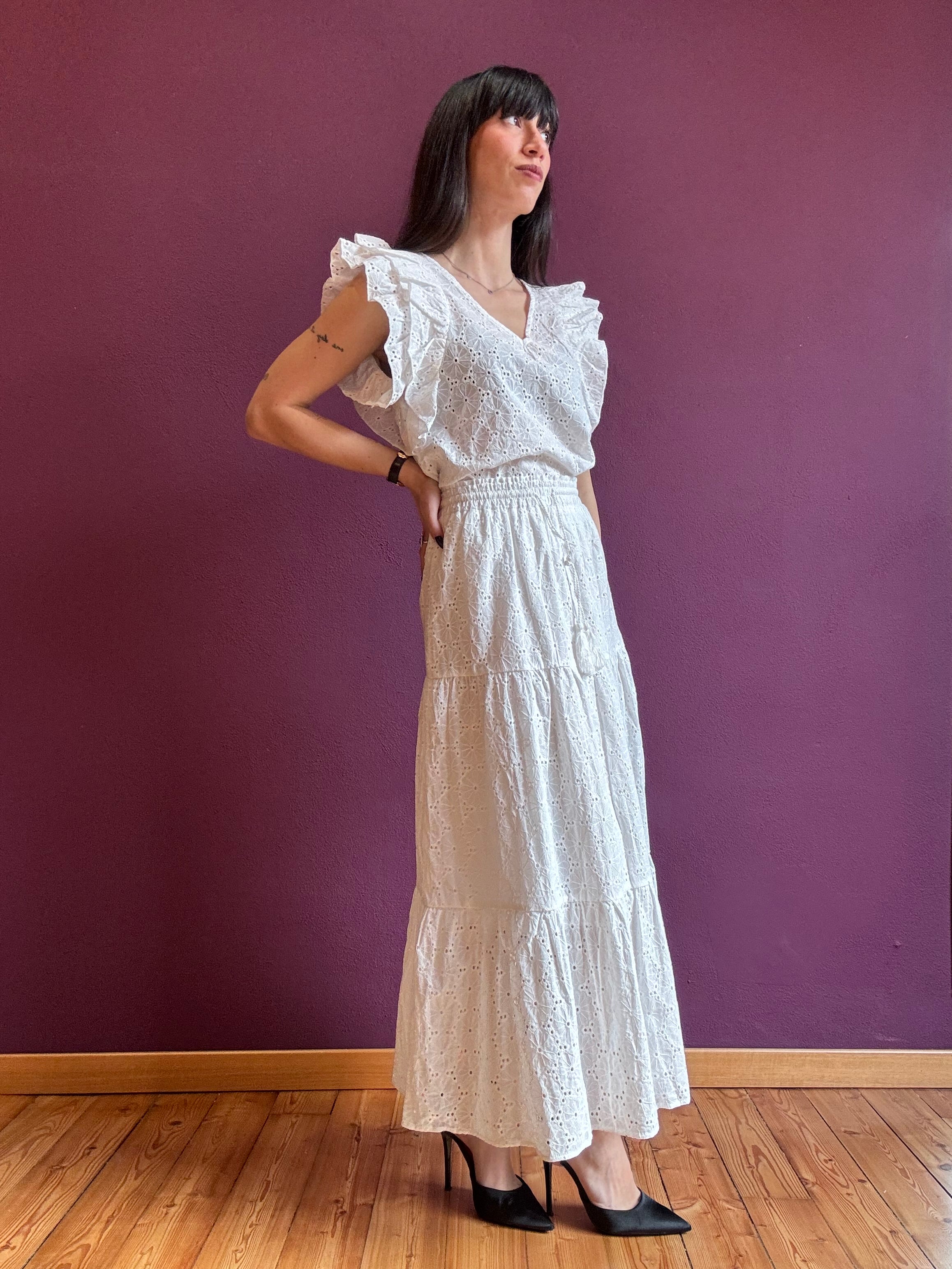 Canottiera in sangallo