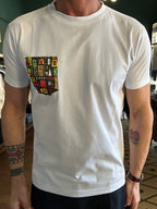 Cotton T-shirt with patterned pocket