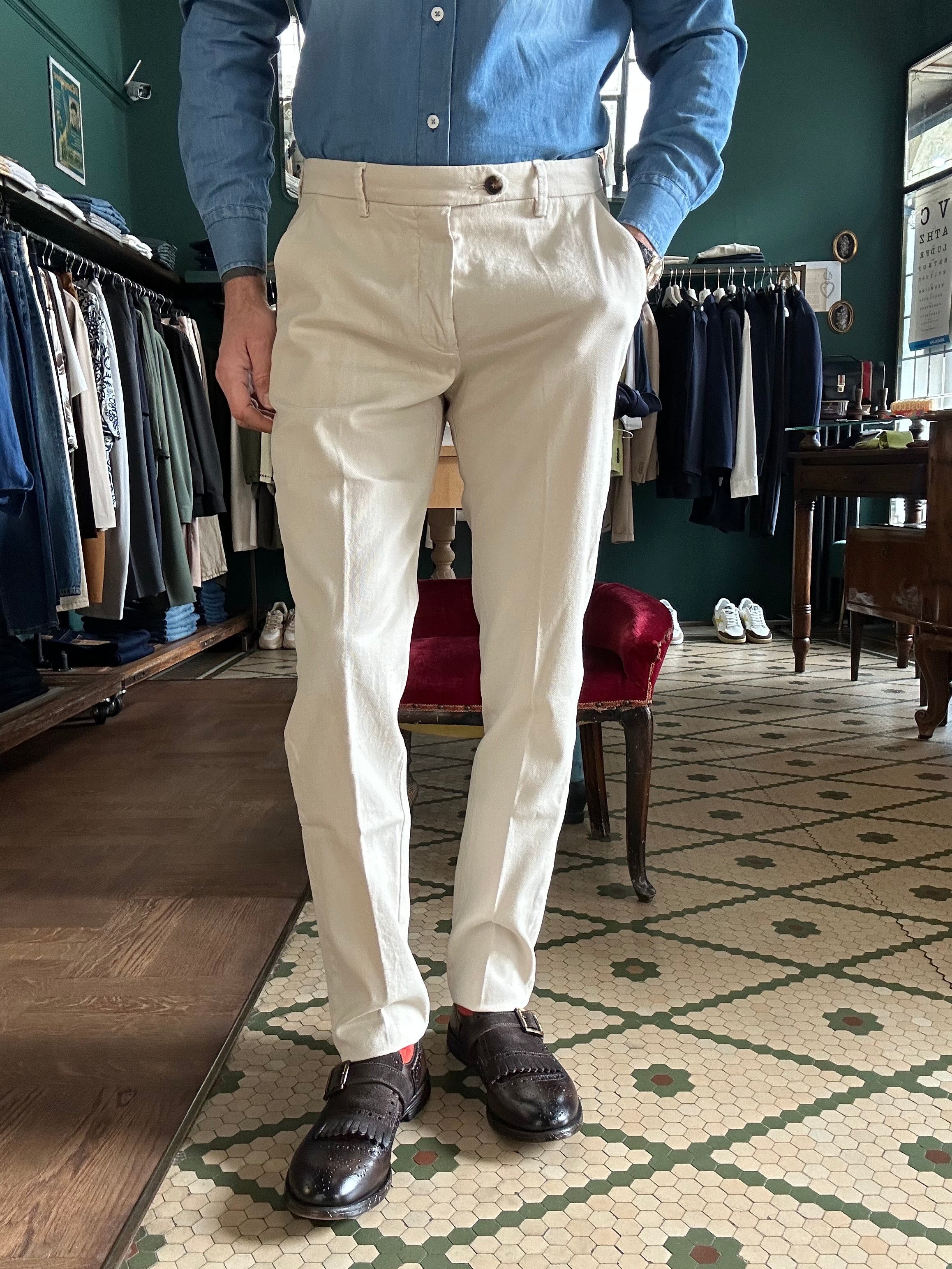 Pantaloni world cotone operato