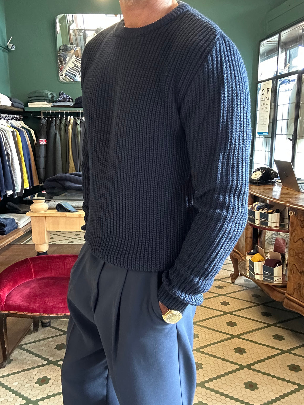 Maglione a coste inglesi