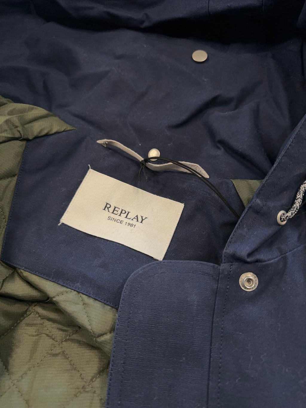 Giubbotto replay blu imbottito in cotone