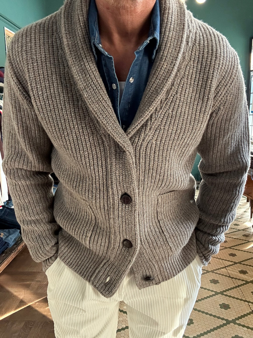 Cardigan 100% lana Made in Italy