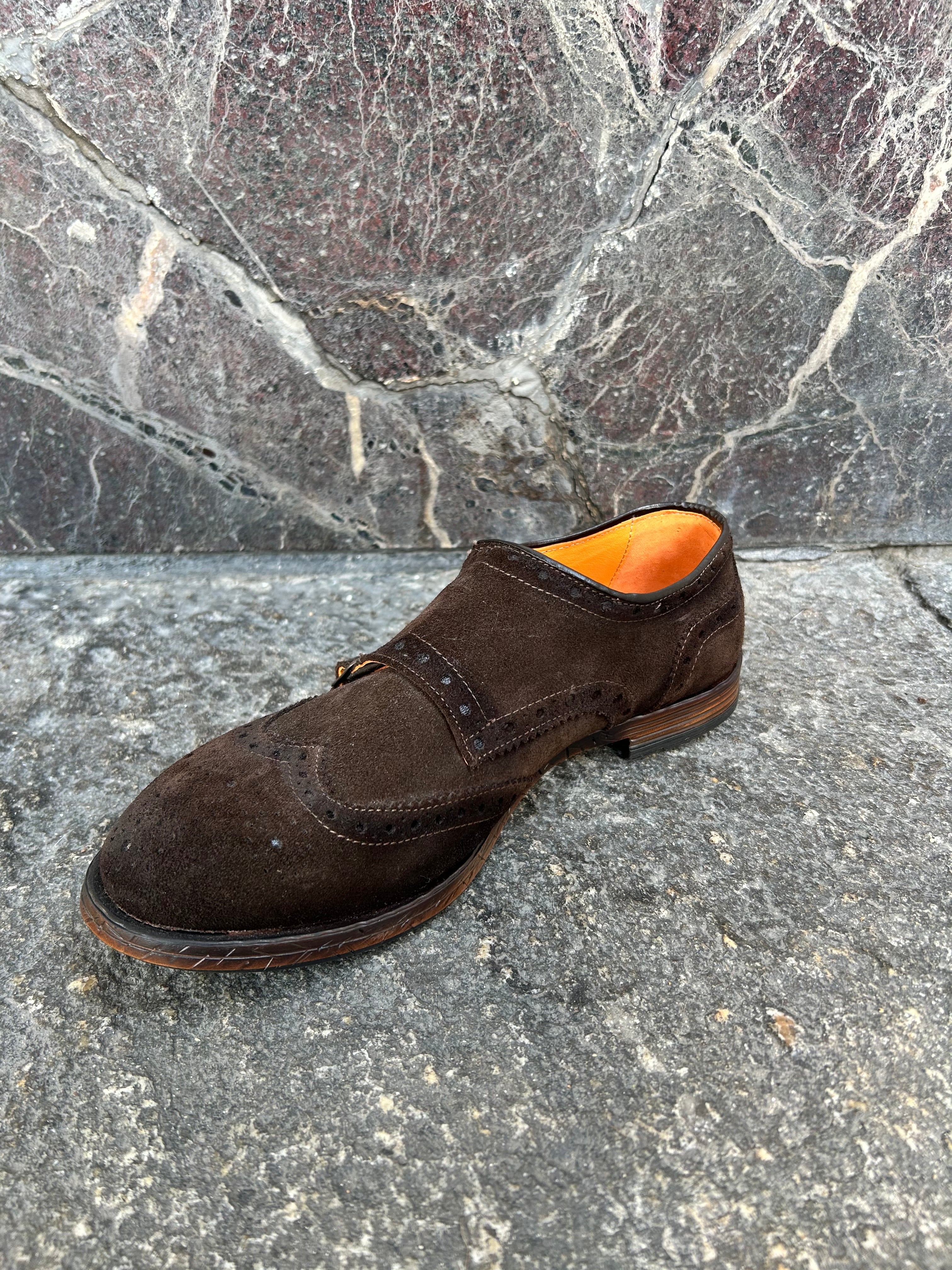 Scarpe Double monk in pelle scamosciata