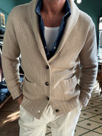 Cardigan sciallato 100% lana Made in Italy