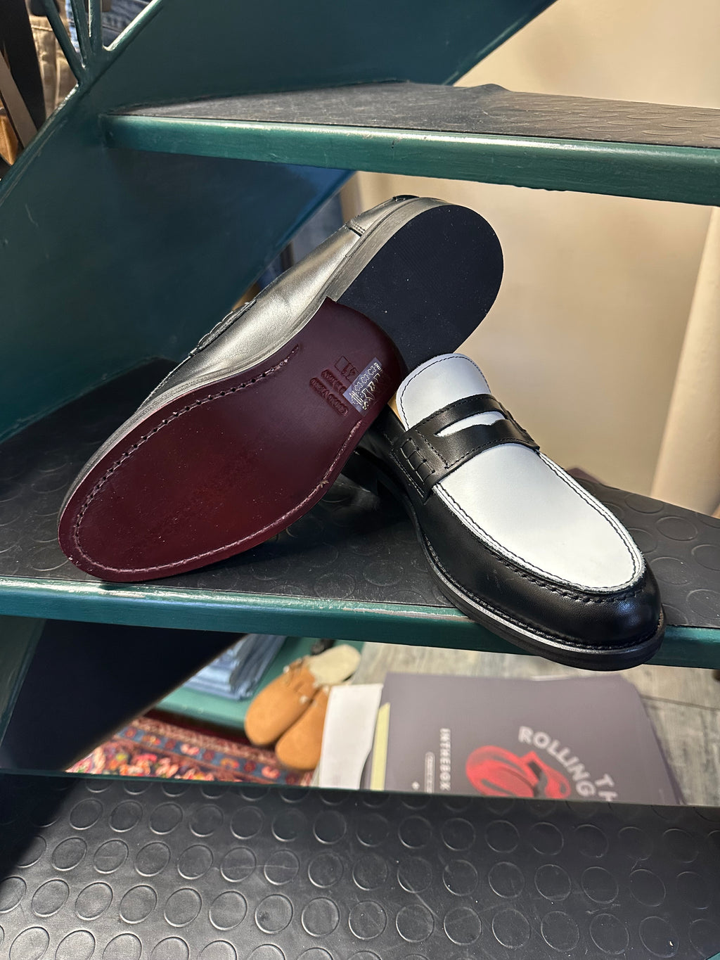 Mocassino college artigianale fondo cuoio