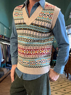 Gilet jacquard in lana