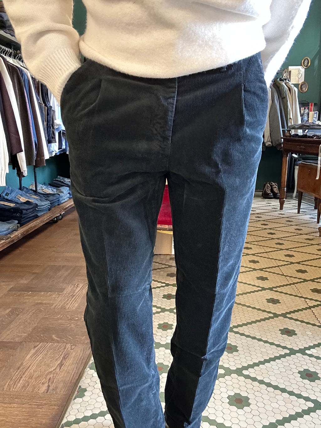 Pantalone Rio velluto coste con pence