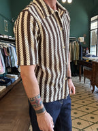 Polo camicia traforata lavorazione a uncinetto Made in Italy