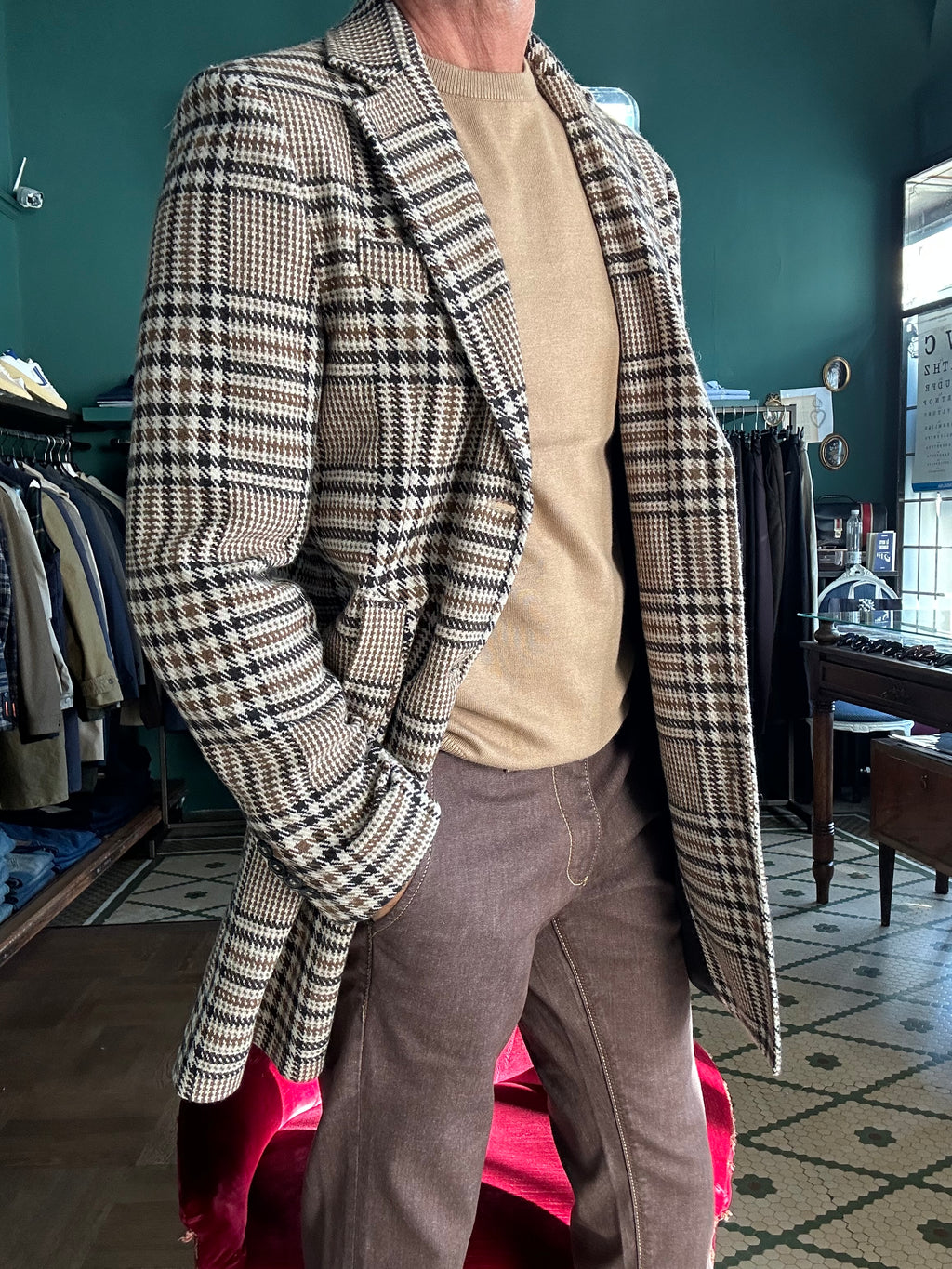 Cappotto quadro 3 bottoni
