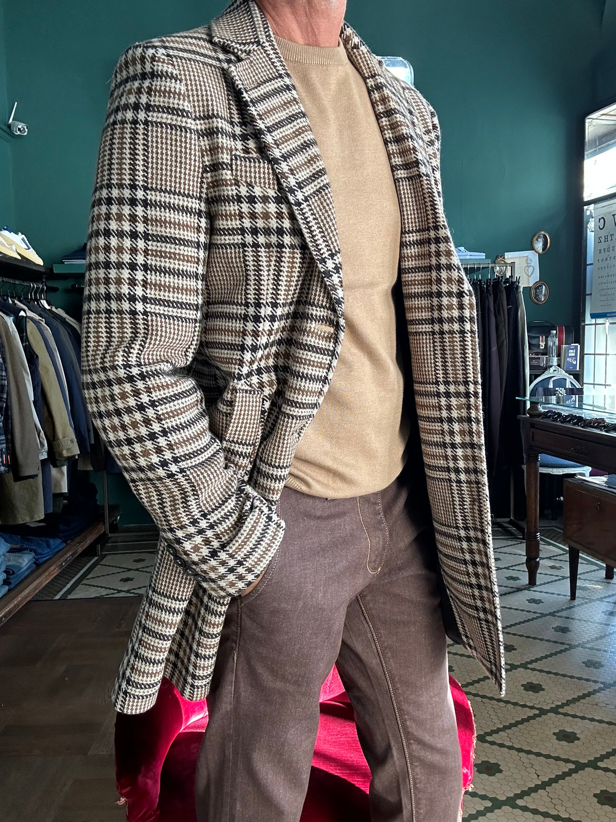 Cappotto quadro 3 bottoni