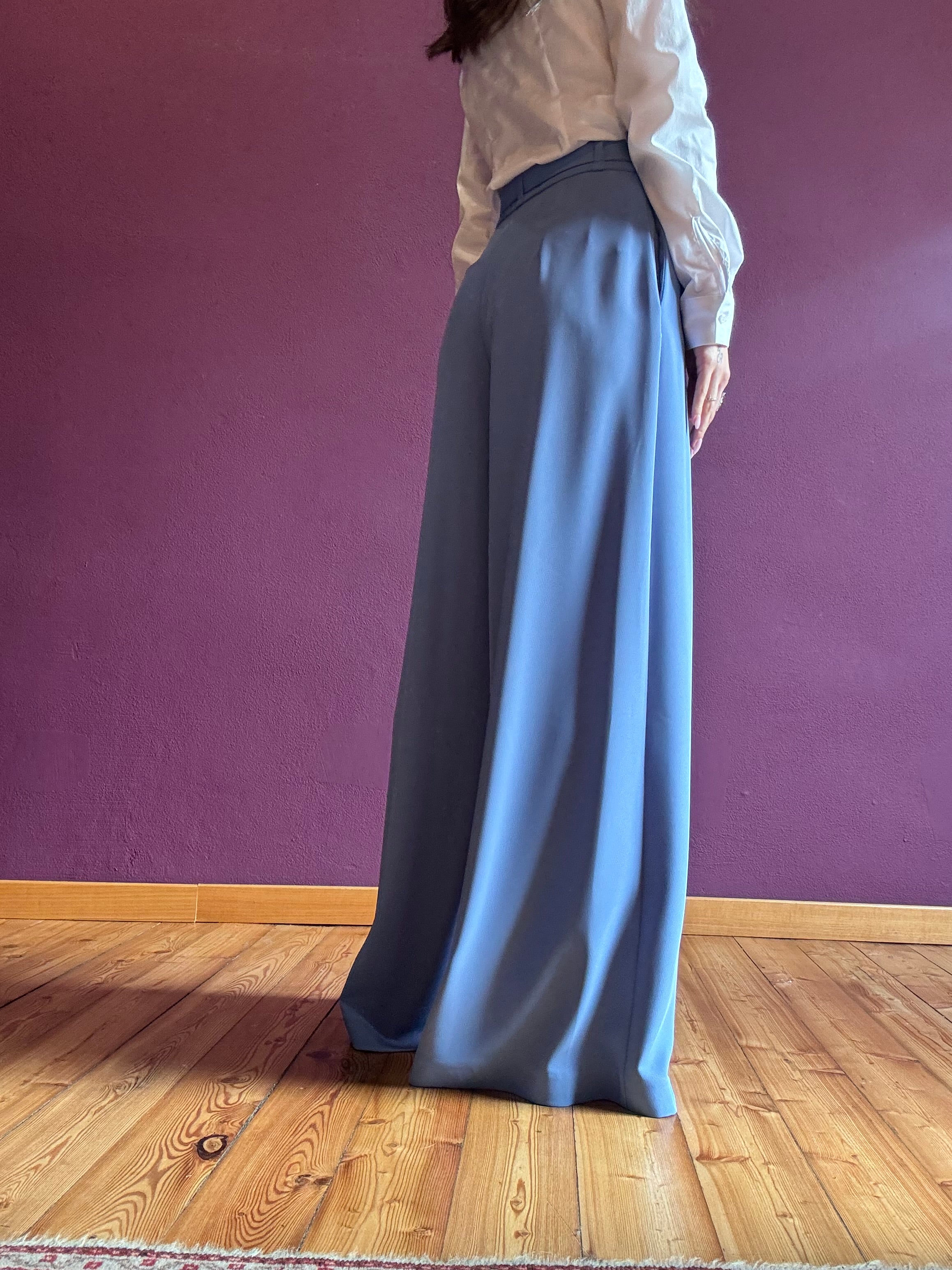 Palazzo trousers with pleats