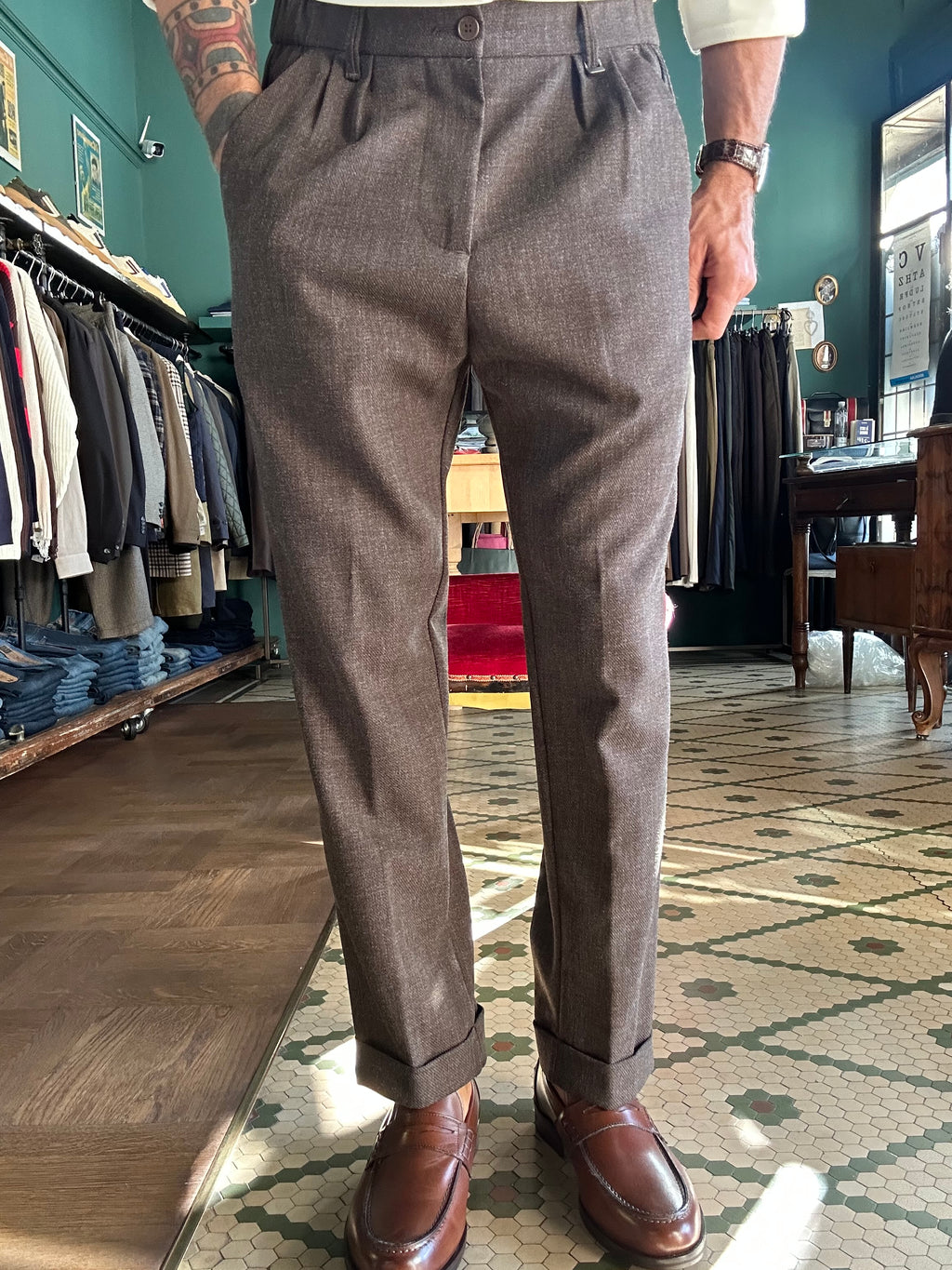 Pantalone Bristol con elastico laterale