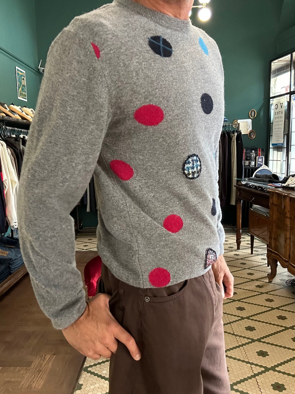 Maglione Koon misto lana con dettagli a pois