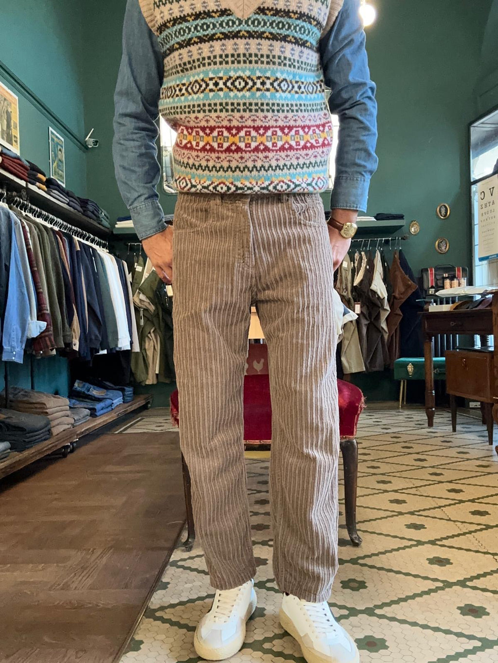 Pantalone Teide loose fit in velluto a coste