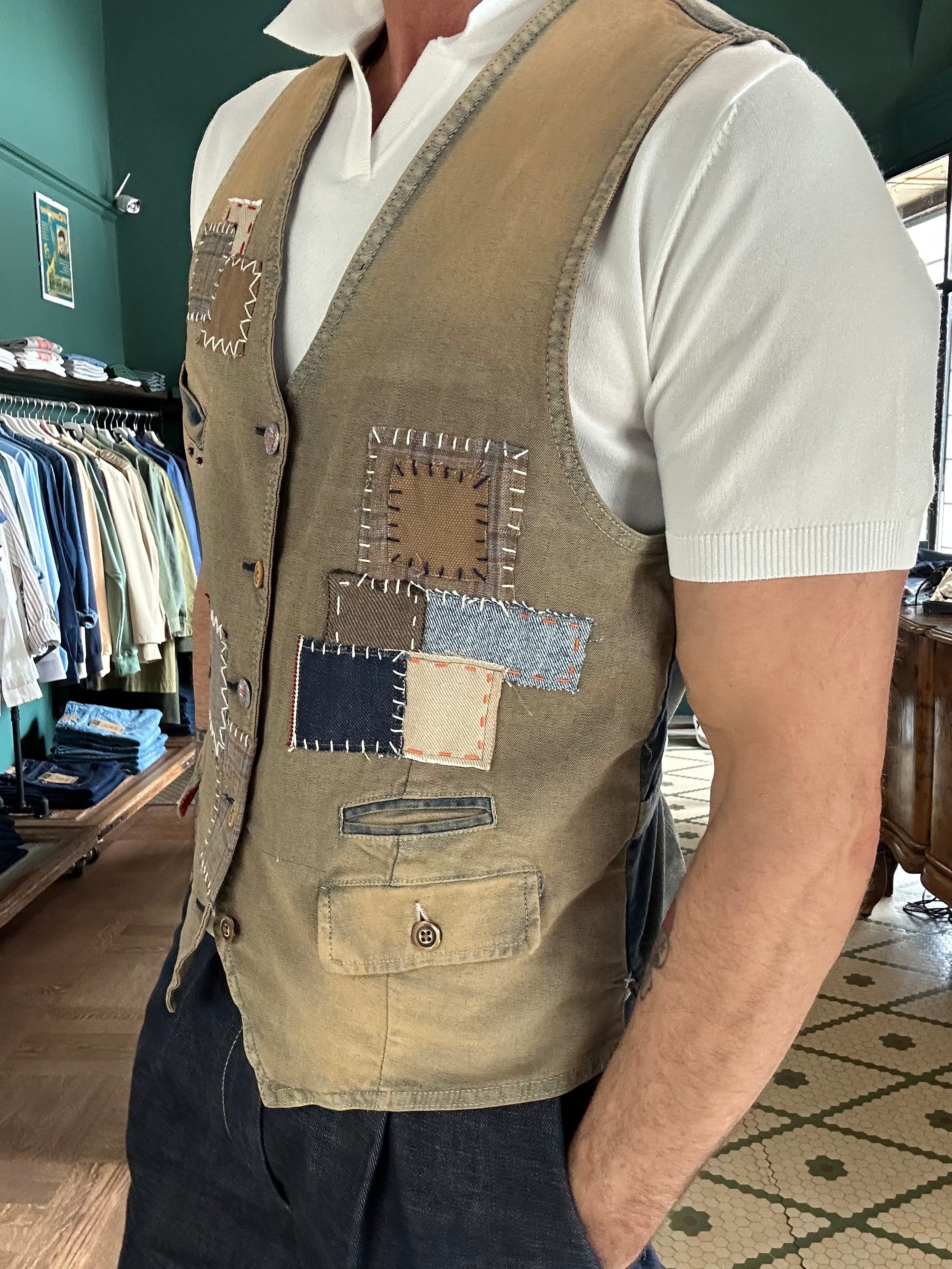 Garry's Earth waistcoat with patch