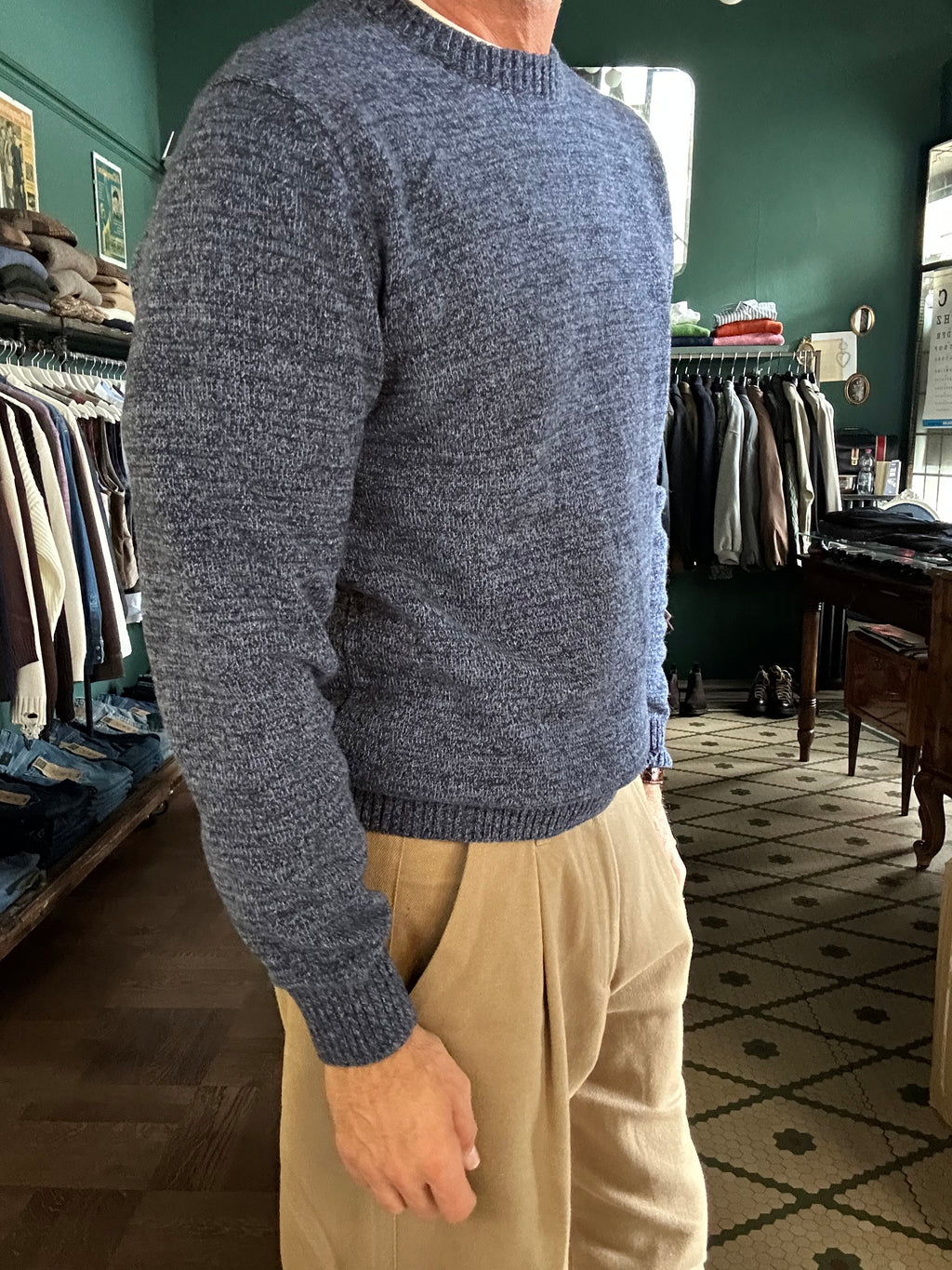 Maglione girocollo lana e cashemire