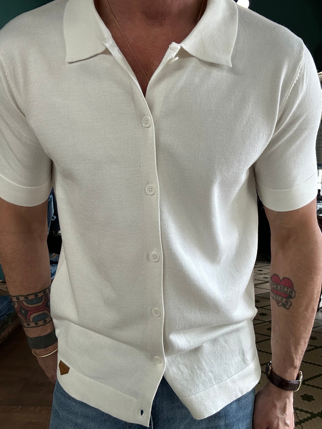 Knitted polo shirt