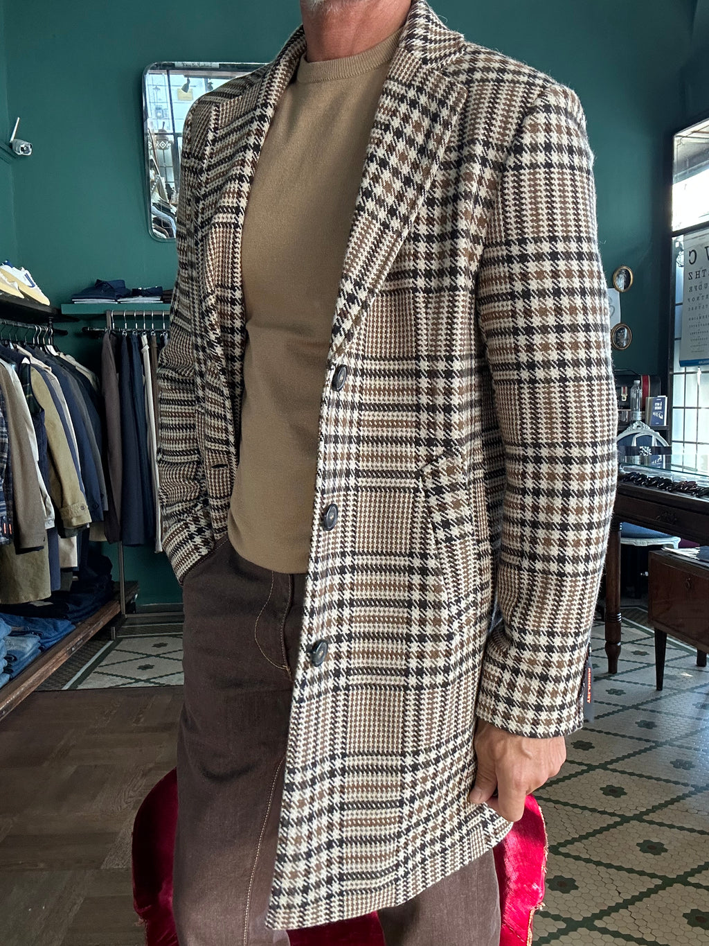 Cappotto quadro 3 bottoni
