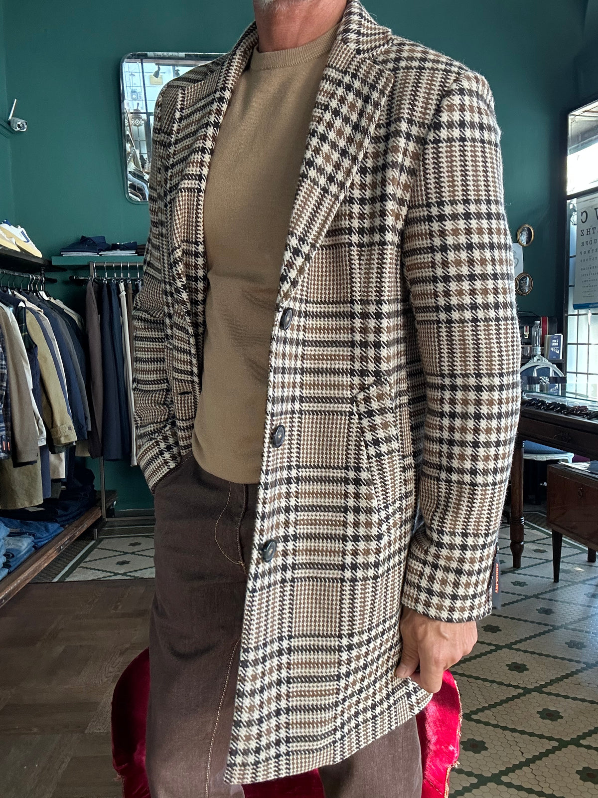 Cappotto quadro 3 bottoni