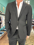 Blue non-iron technical fabric suit