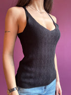 Canottiera nera elasticizzata