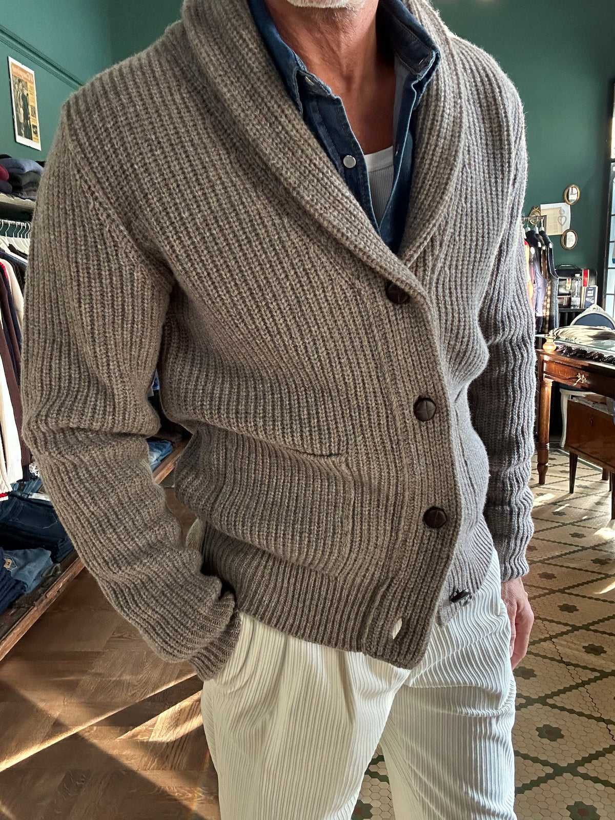 Cardigan 100% lana Made in Italy