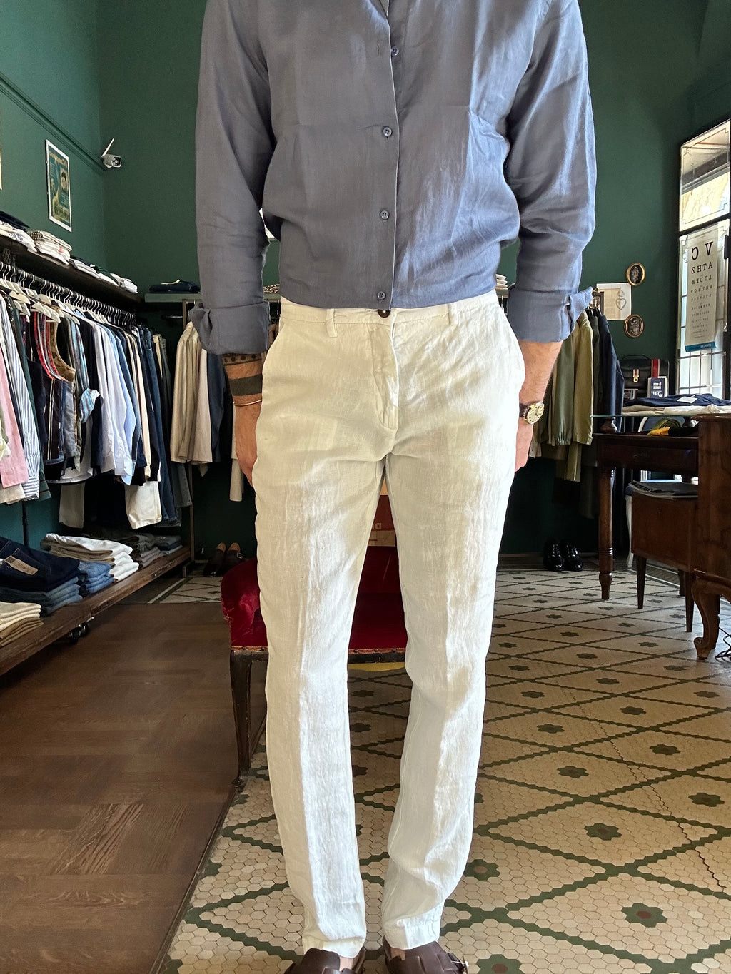 Pantalone 100% Lino Made in italy