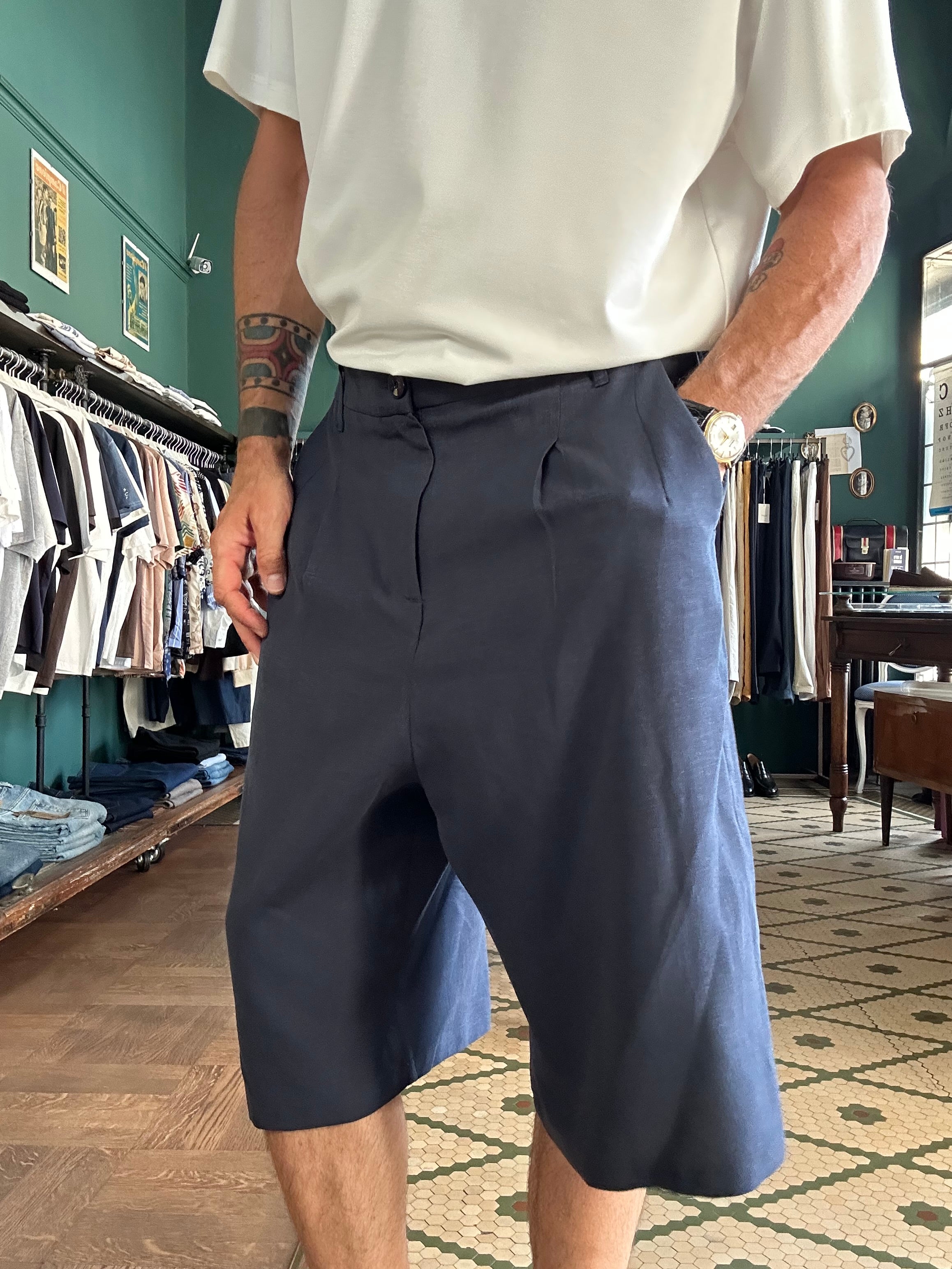 Bermuda over misto lino Made in Italy