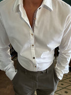Camicia Koon cotone operato con toppe patch