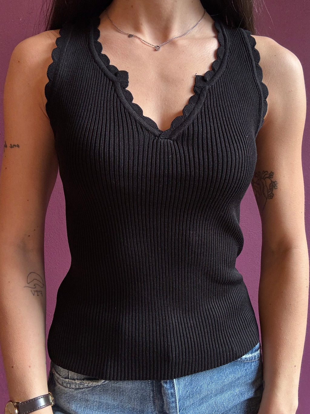 Canottiera scollo a V