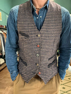Gilet Garry’s earth in panno lana effetto Vichy