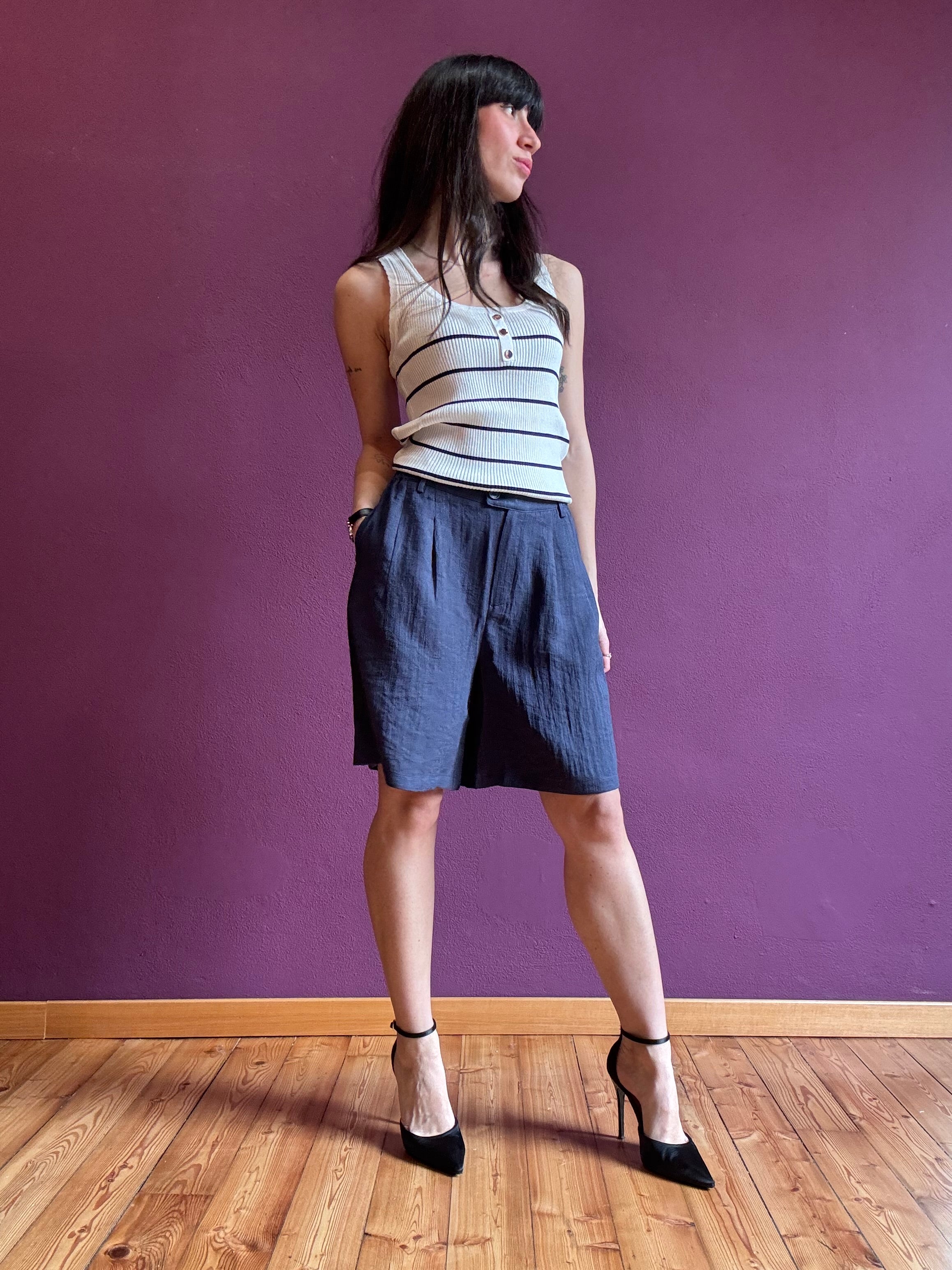 Blue striped top
