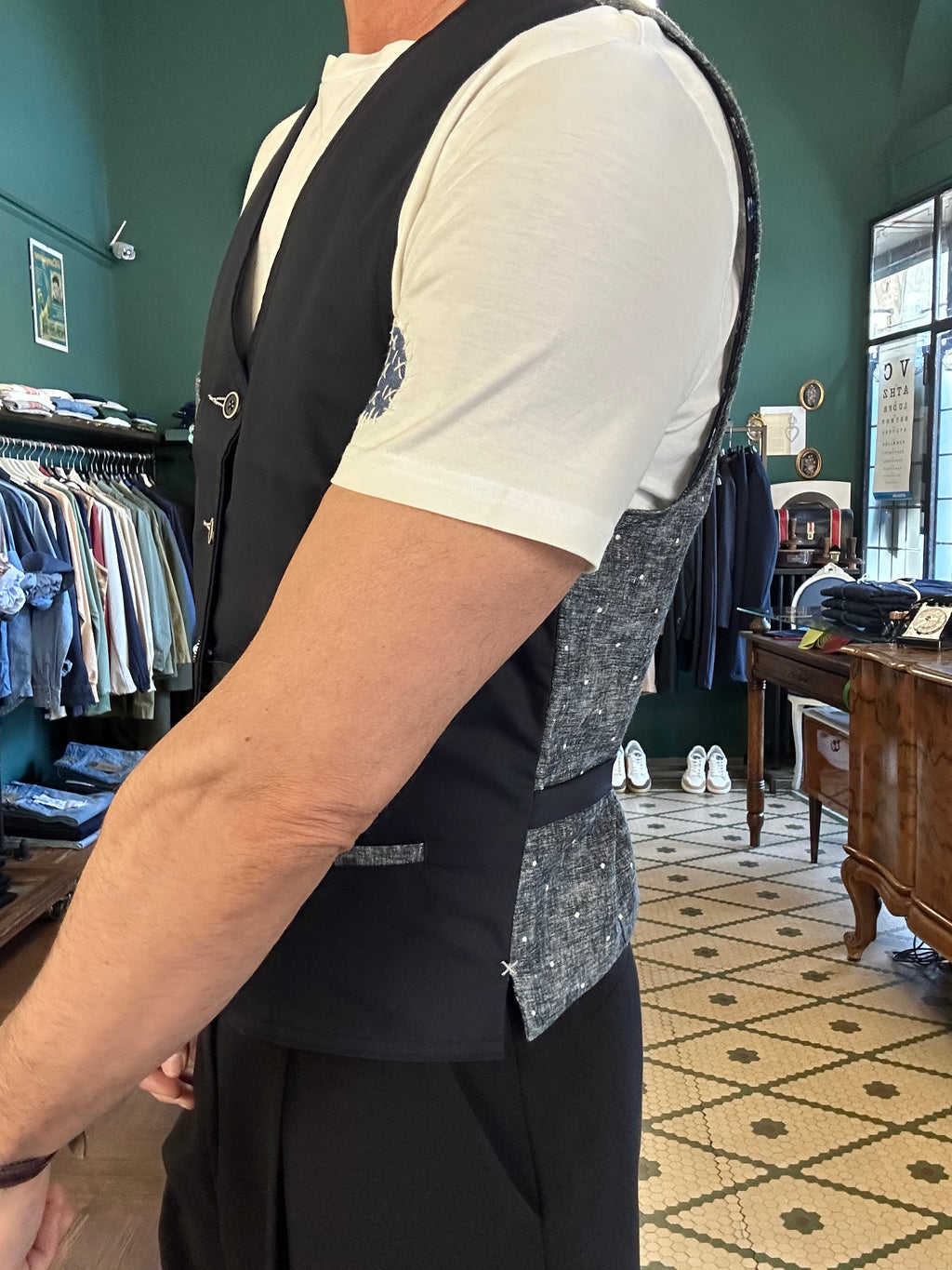 Garry's Earth blue cool wool vest