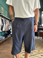 Bermuda over misto lino Made in Italy