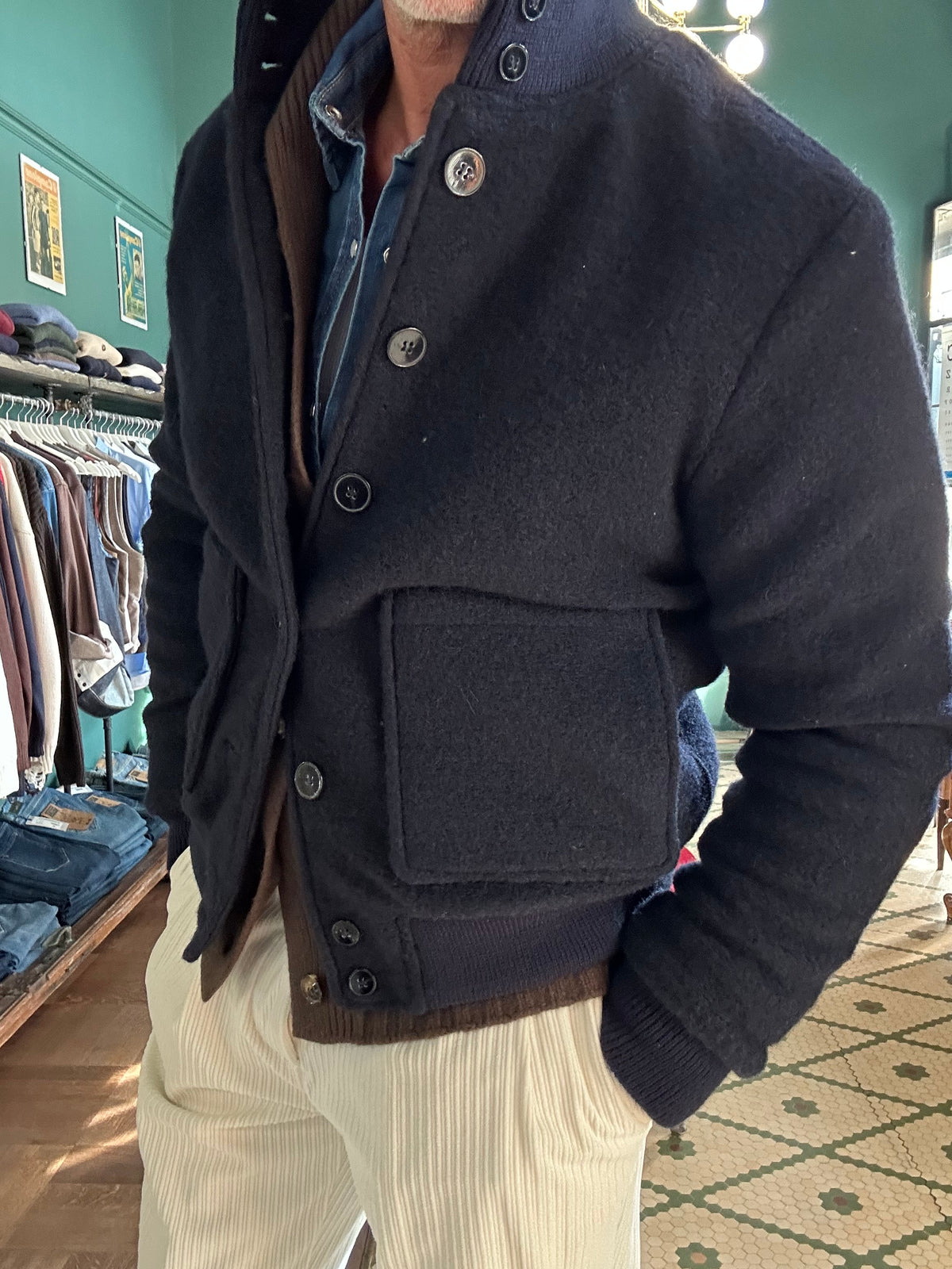 Giubbotto in lana cotta Made in Italy