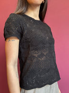Maglia crochet nero