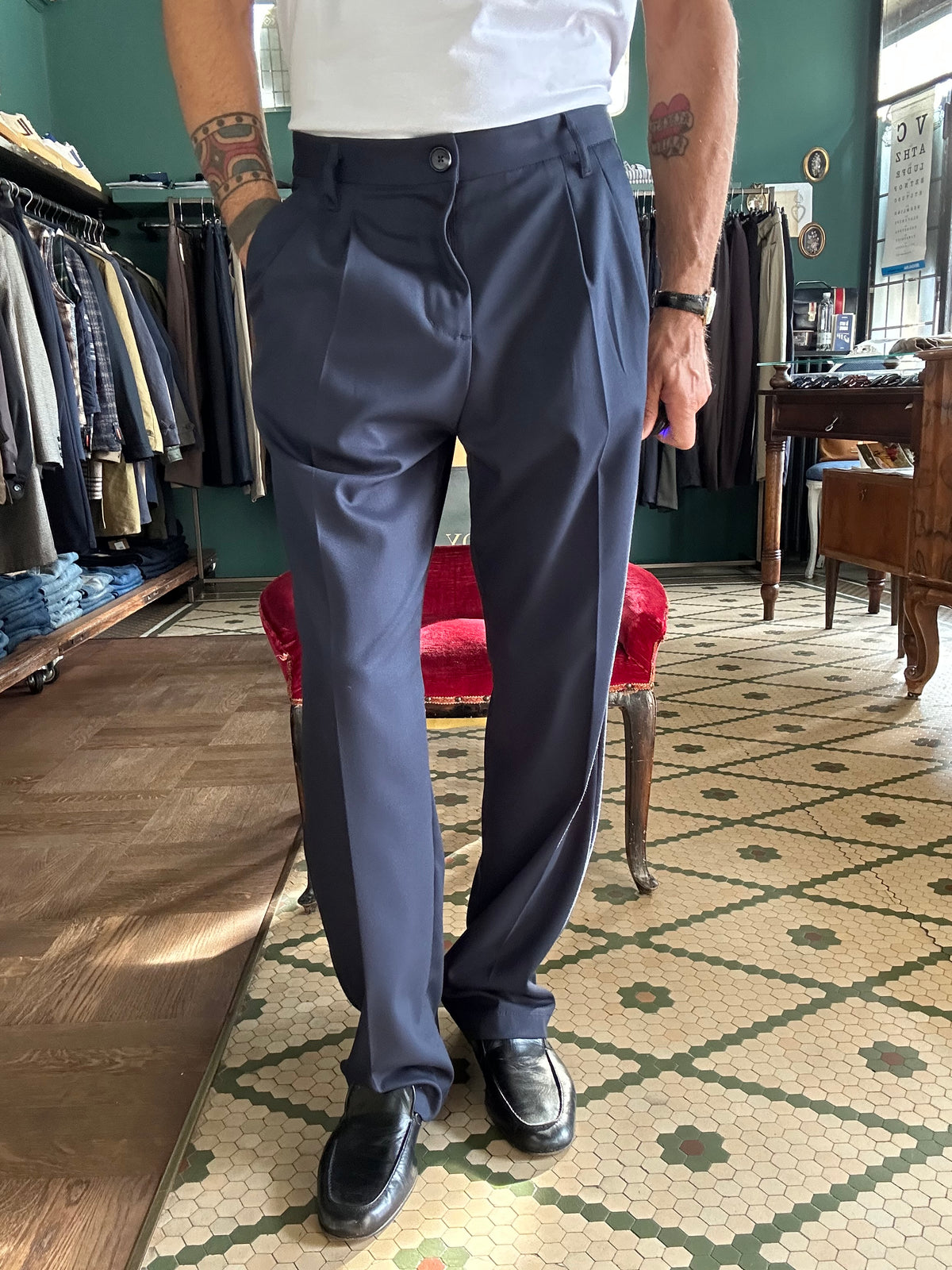 Pantalone doppia pence regular fit
