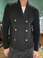 Maglia doppiopetto a coste inglese nera