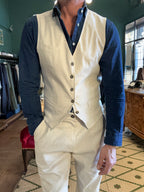 Slub linen blend waistcoat