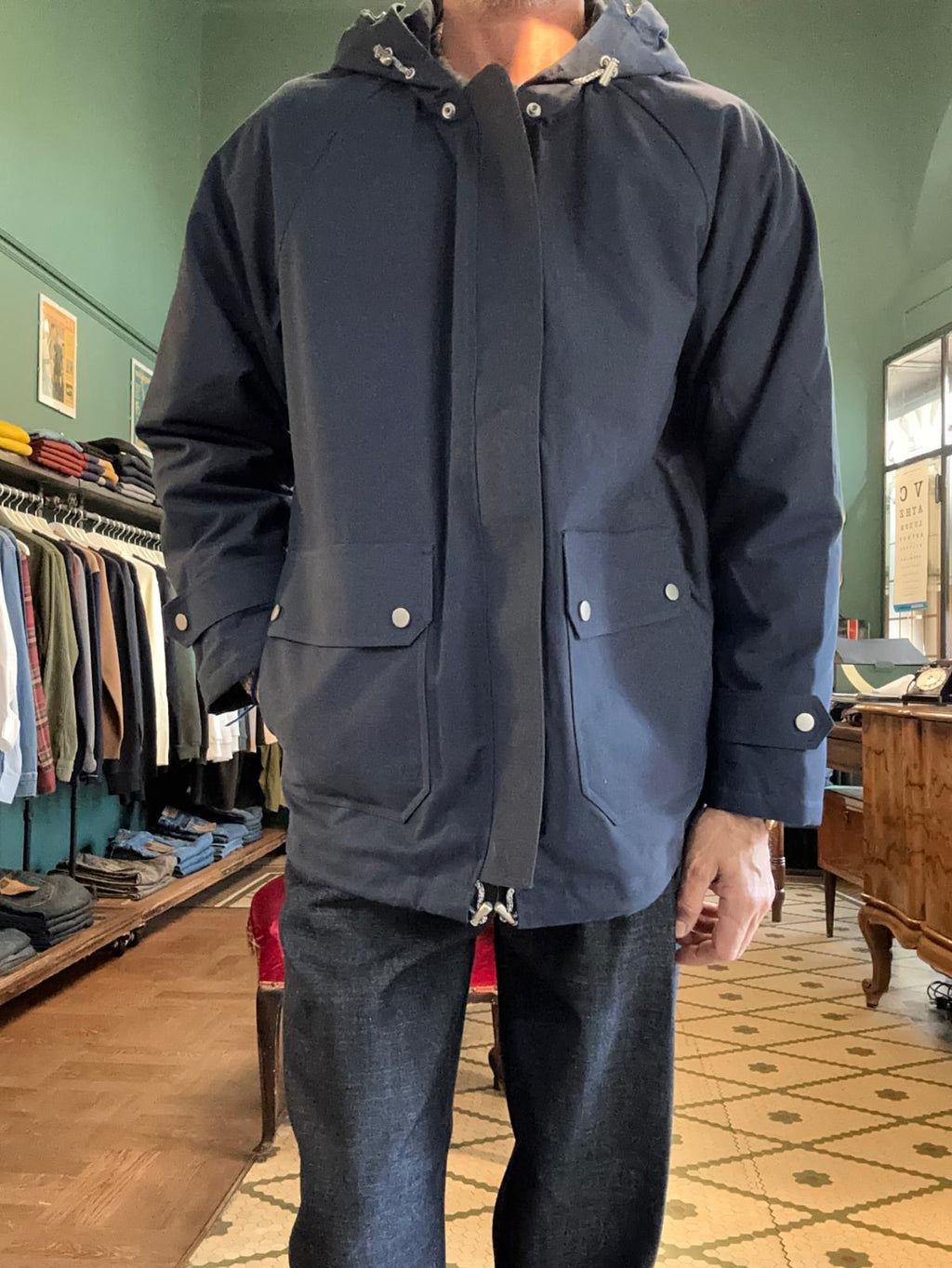 Giubbotto replay blu imbottito in cotone