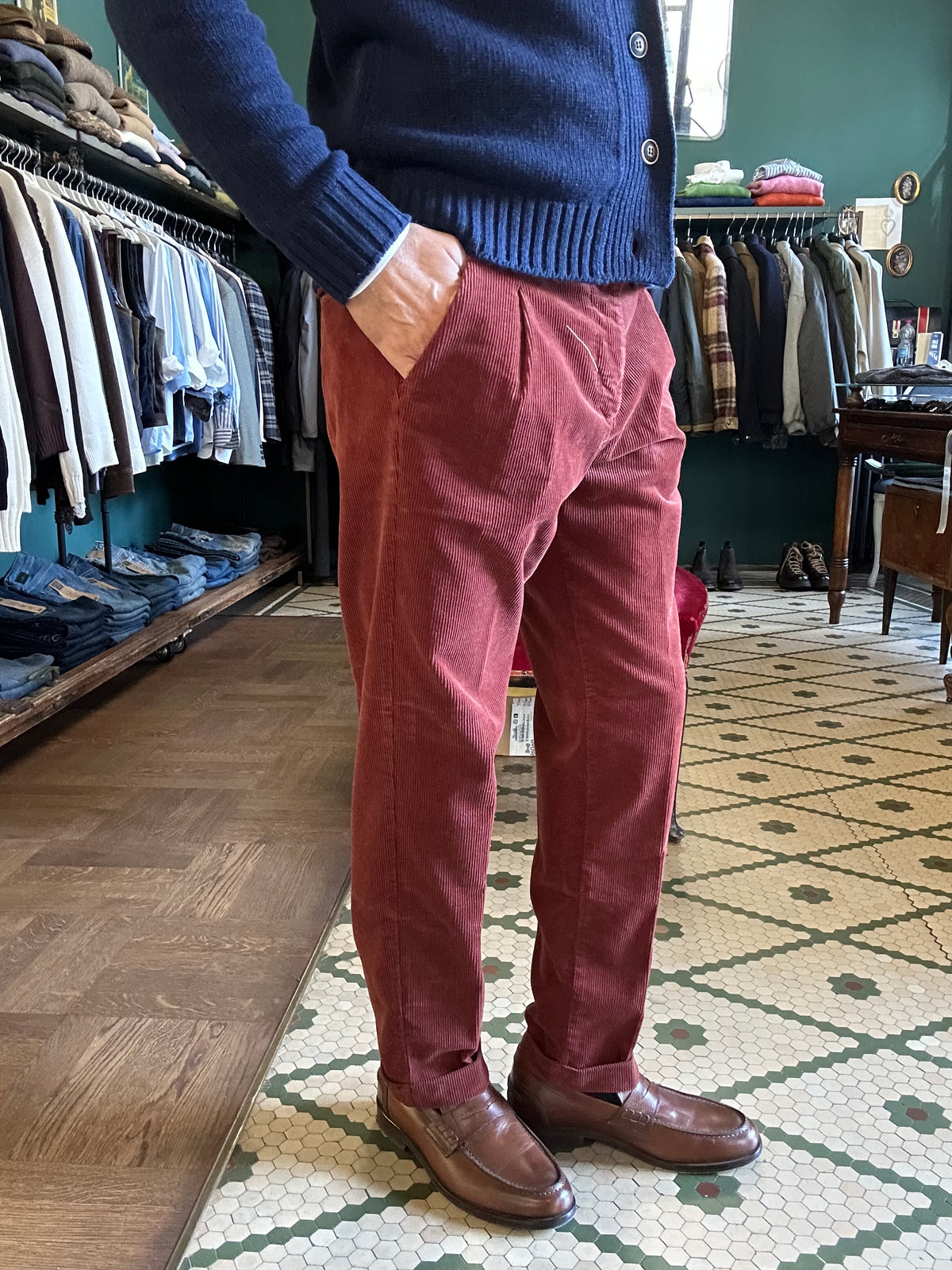 Pantalone Rio velluto coste con pence