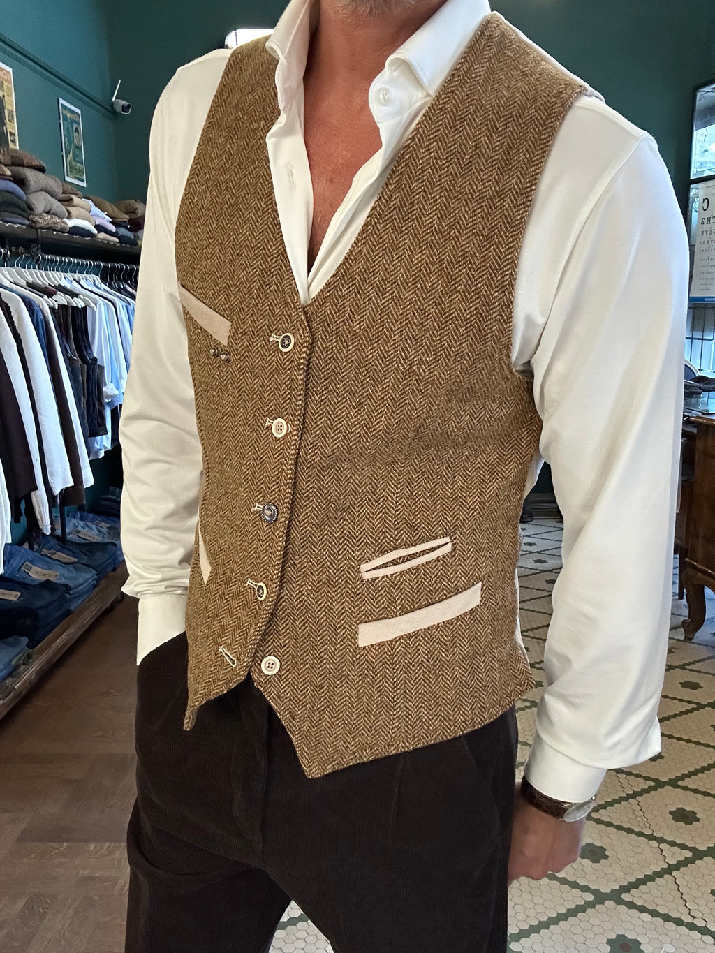 Gilet Garry’s Earth 100%lana herrynbone