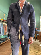 completo koon blu in velluto a coste