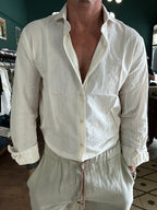 Camicia Lino cotone con ricami