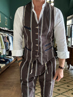 Pantalaccio garry’s earth a righe cotone Made in Italy