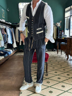 Pantalaccio garry’s earth a righe lino cotone Made in Italy