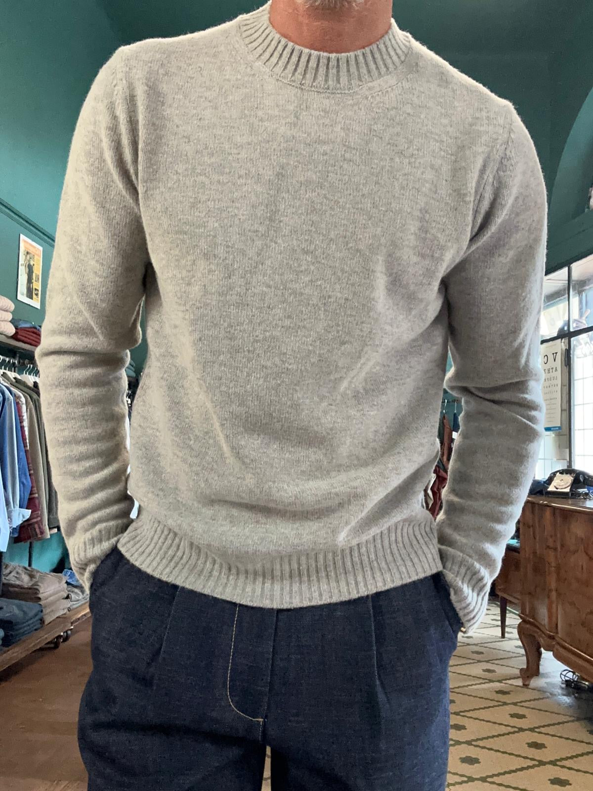 Maglione girocollo “Mario” 100% made in italy in lana