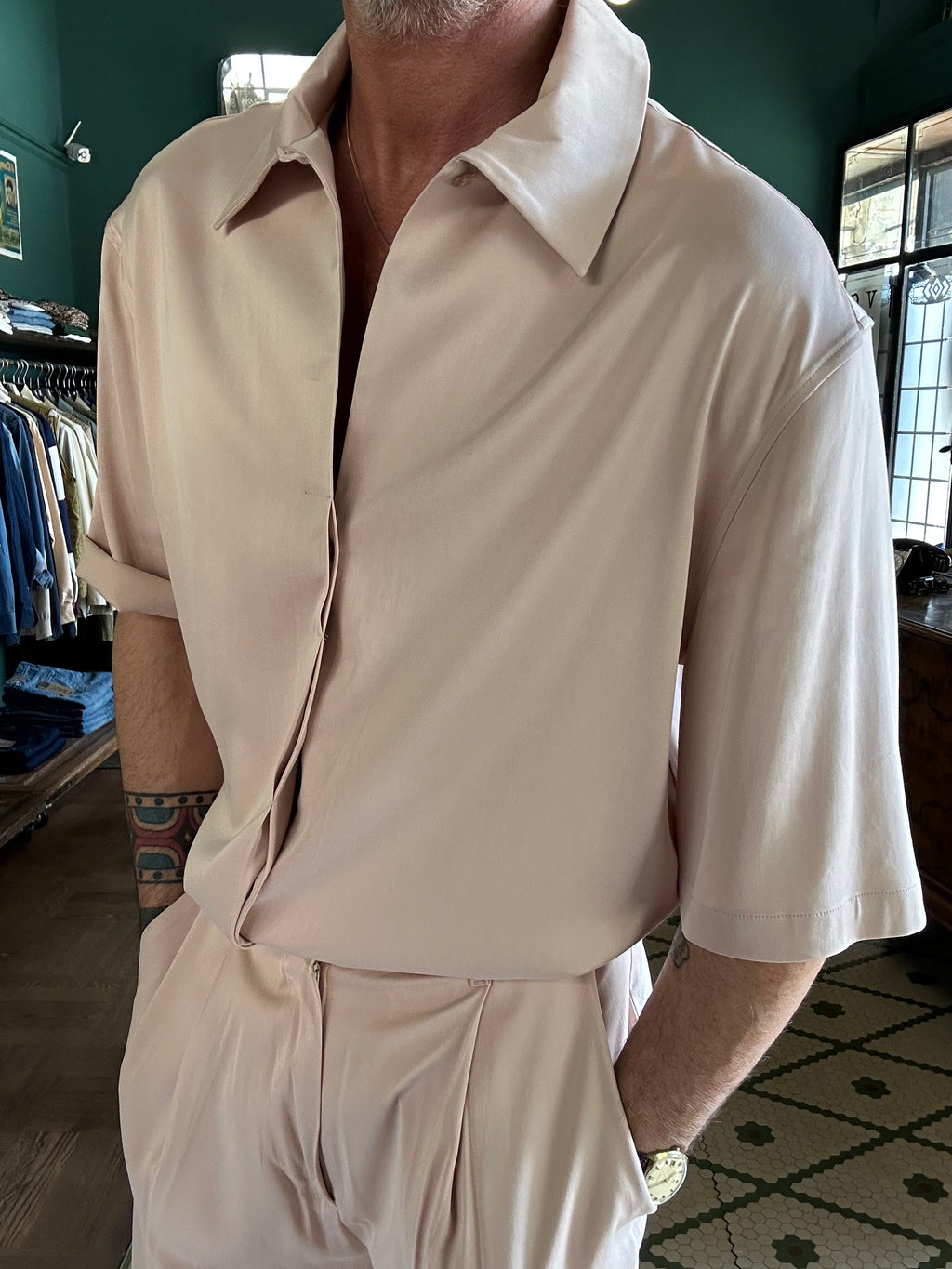Silky oversized shirt