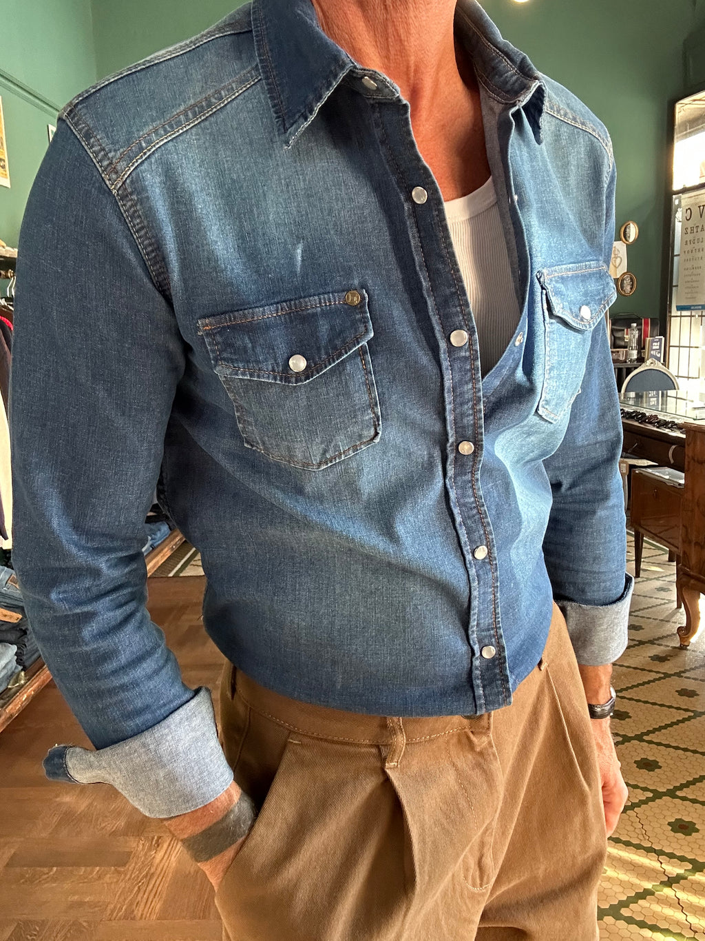 Camicia denim slim fit