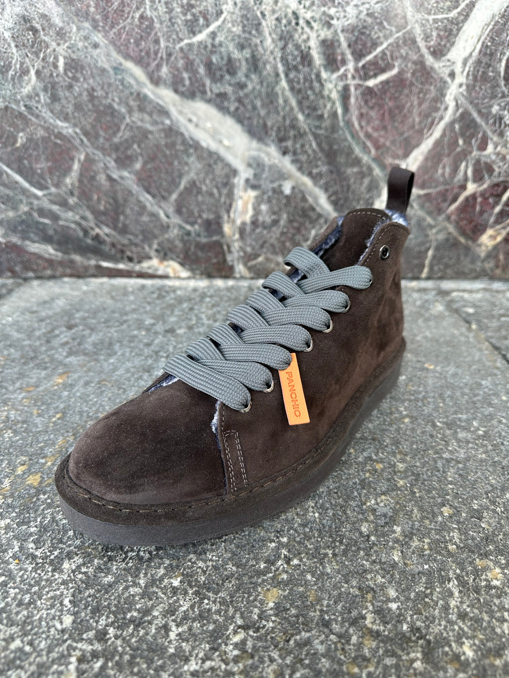 Panchic alte in suede ebano e grigio